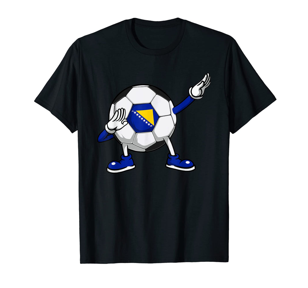 Dabbing Soccer Bosnia Herzegovina T-Shirt - Fun Novelty Design for Adults - T-Shirt, Sweatshirt, Hoodie