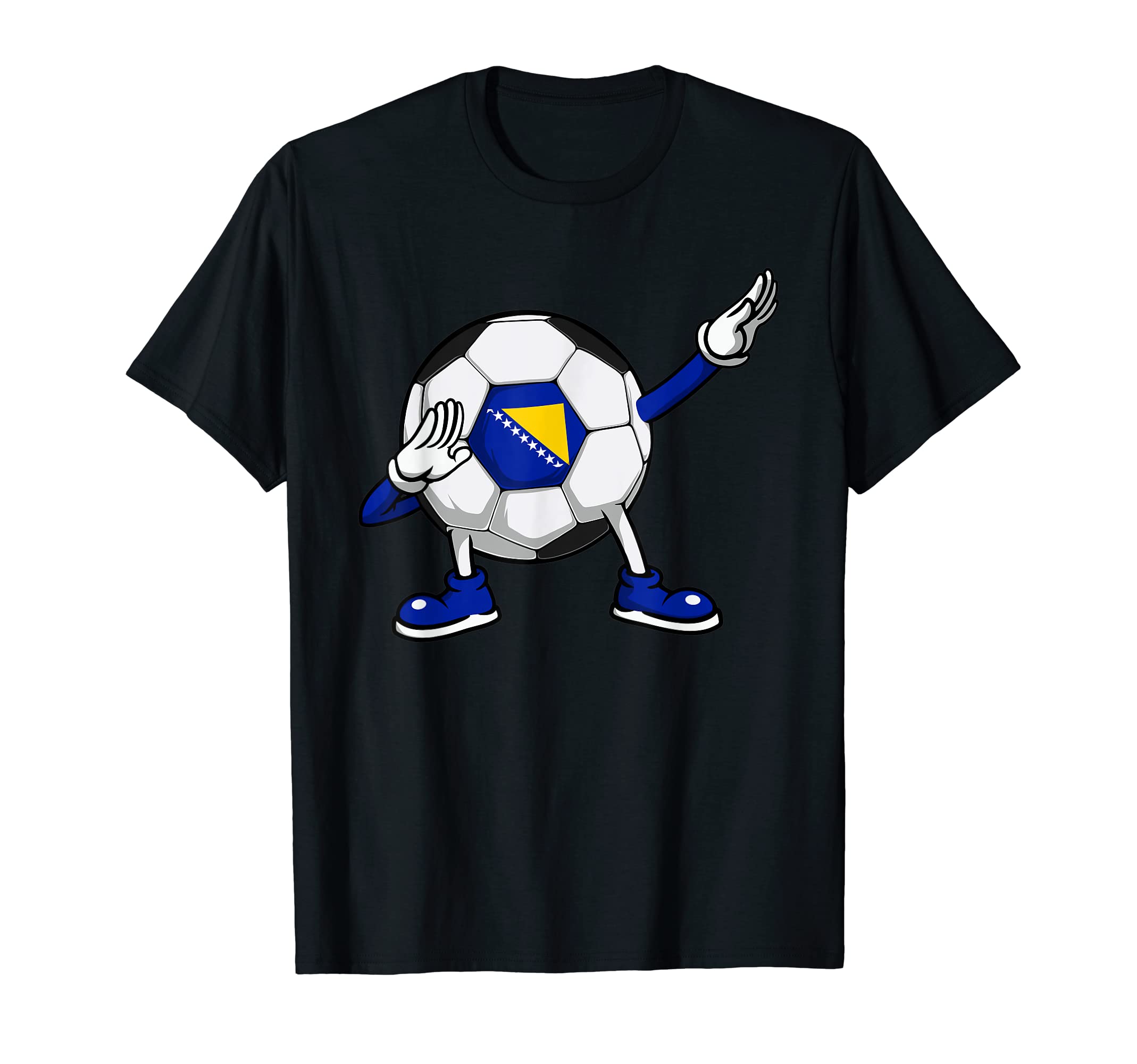 Dabbing Soccer Bosnia Herzegovina T-Shirt - Fun Novelty Design for Adults - T-Shirt, Sweatshirt, Hoodie