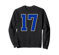Royal Blue White Number 17 Jersey Sweatshirt - Graphic Print Men Women - T-Shirt, Sweatshirt, Hoodie