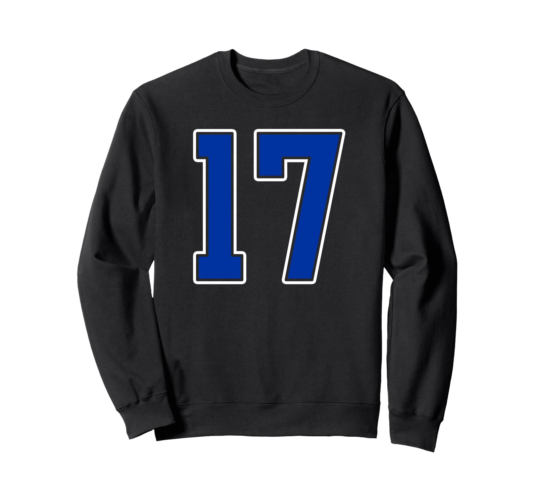 Royal Blue White Number 17 Jersey Sweatshirt - Graphic Print Men Women - T-Shirt, Sweatshirt, Hoodie