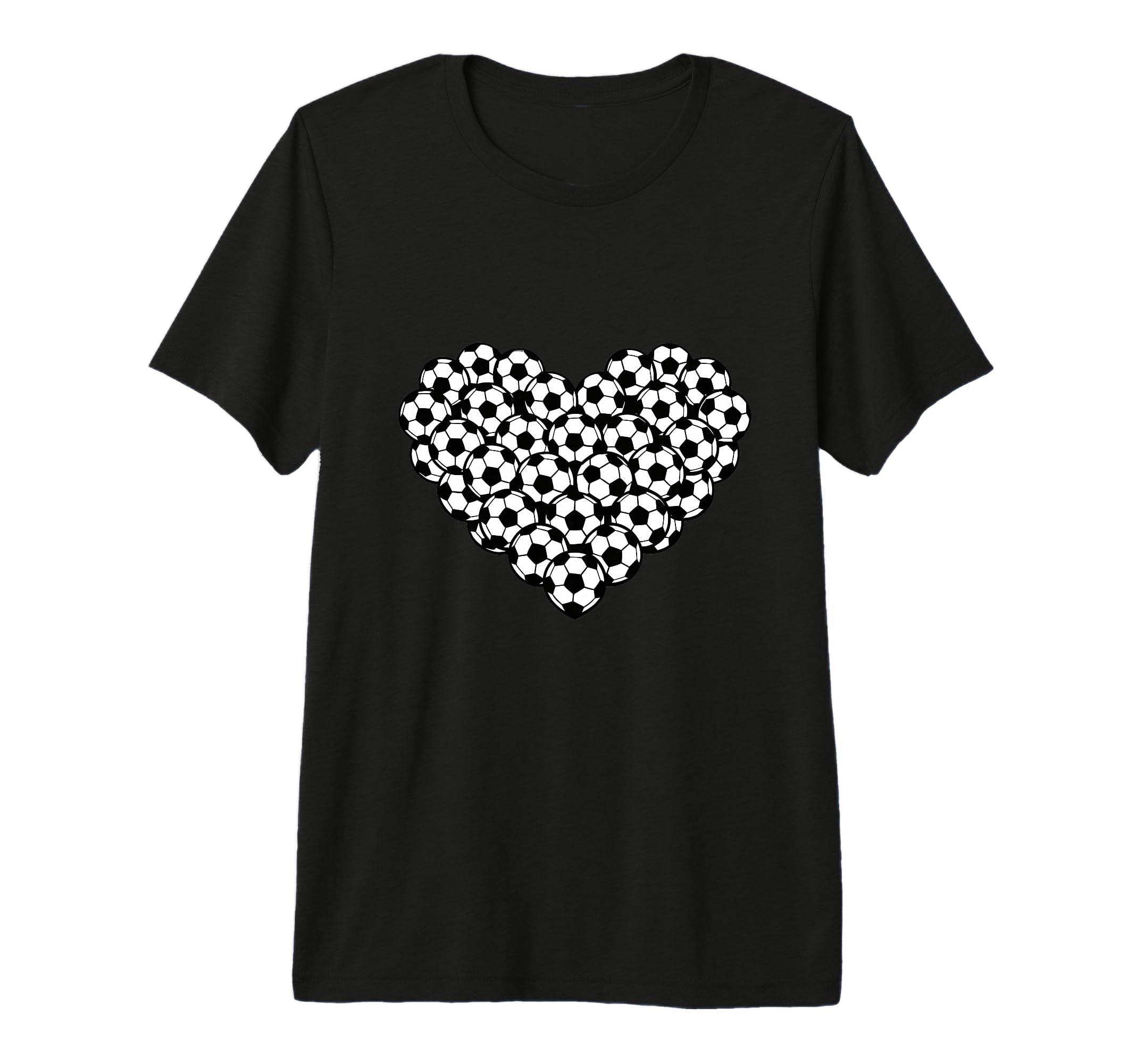 Heart Shaped Soccer Ball Pattern Tri Blend T-Shirt - Trendy Graphic Unisex - T-Shirt, Sweatshirt, Hoodie