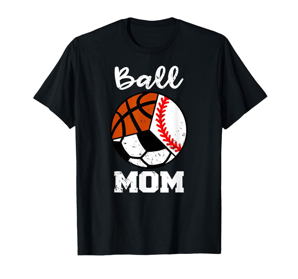 Ball Mom Funny Baseball Soccer T-Shirt - Minimalist Print Unisex - T-Shirt, Sweatshirt, Hoodie