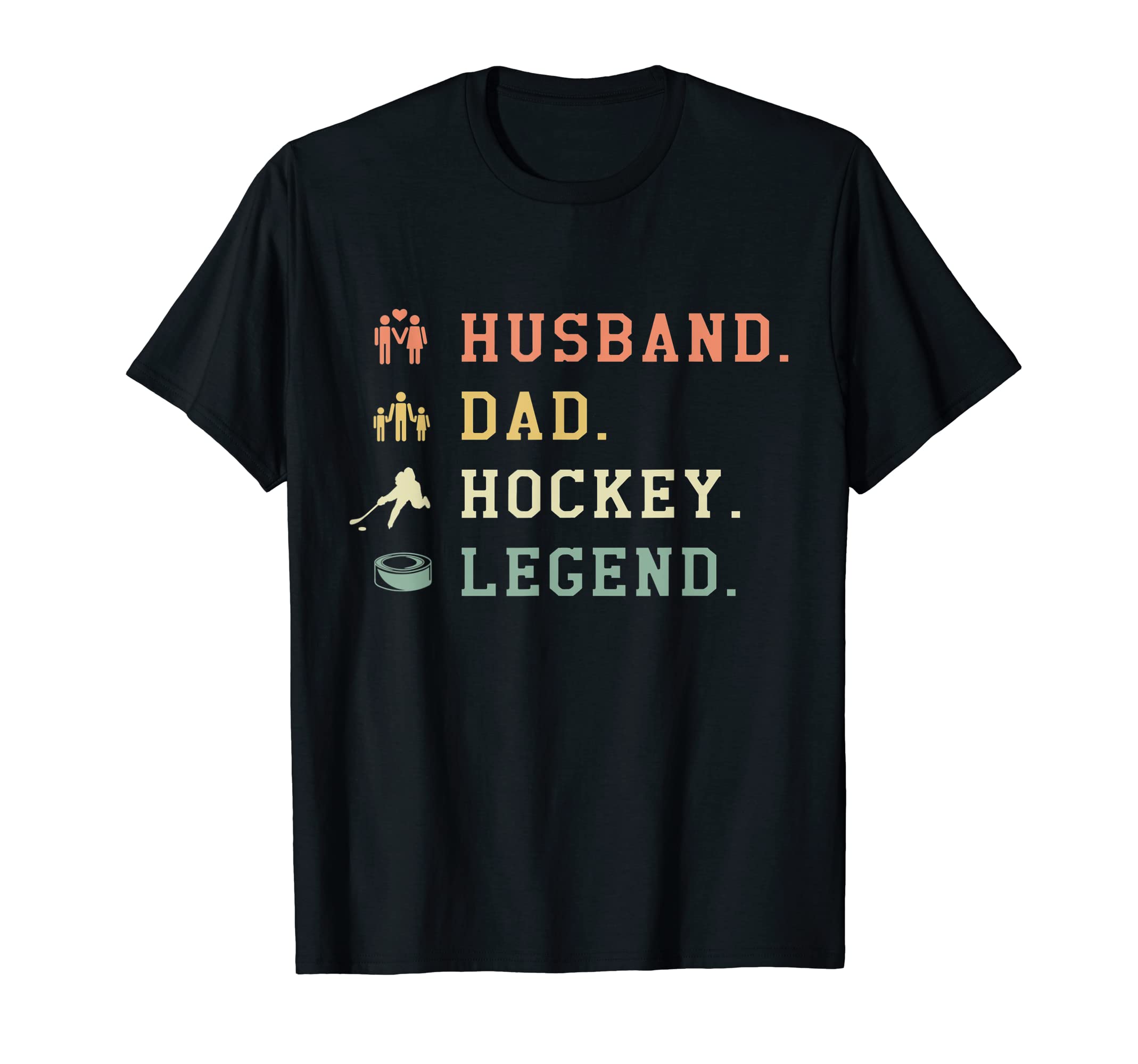 Mens Husband Dad Hockey Legend Athlete T-Shirt - Graphic Print Unisex - T-Shirt, Sweatshirt, Hoodie
