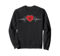 Morocco Heartbeat Moroccan Flag Sweatshirt - Minimalist Print Men Women - T-Shirt, Sweatshirt, Hoodie