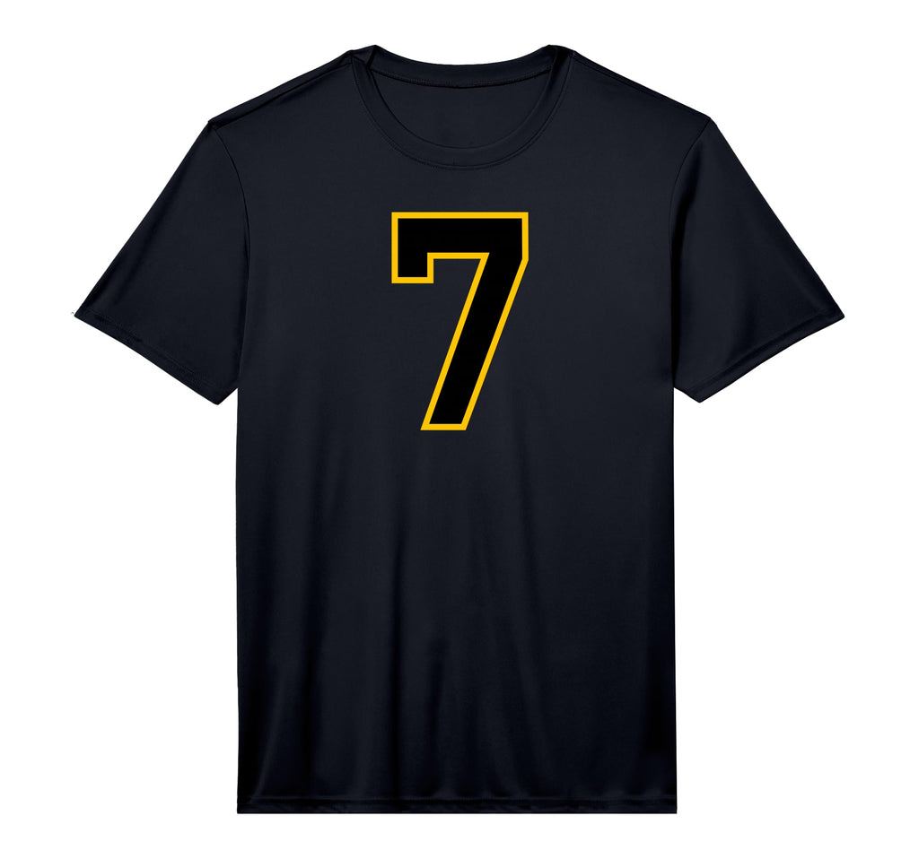 Yellow Black Sport Team Number 7 T-Shirt - Custom Art Print Unisex - T-Shirt, Sweatshirt, Hoodie