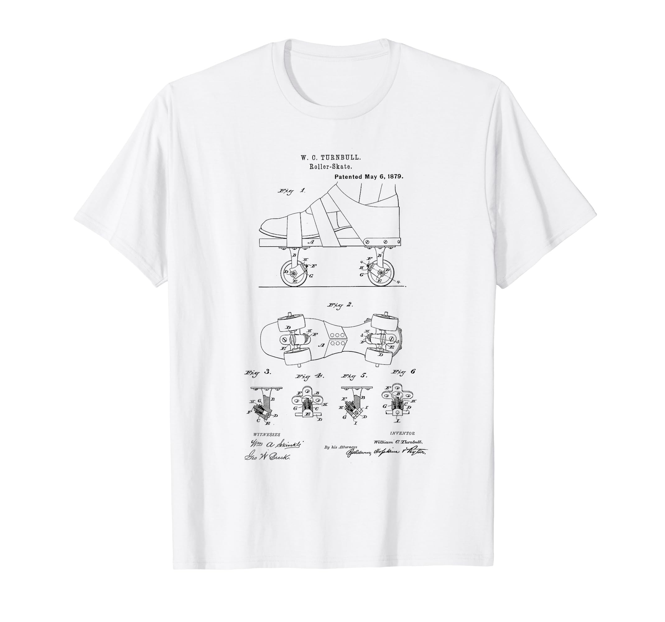 Roller Skate Shoe Patent Hand Drawing T-Shirt - Minimalist Print Unisex - T-Shirt, Sweatshirt, Hoodie