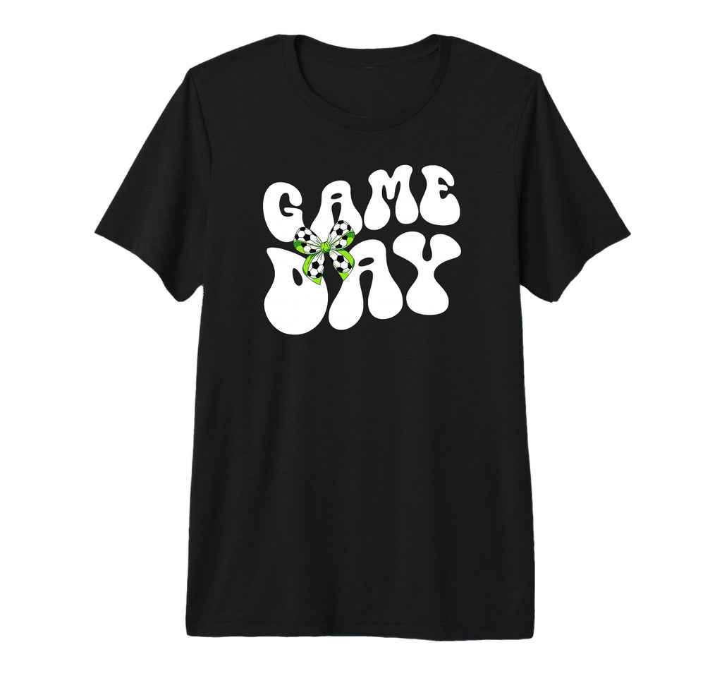 Groovy Soccer Game Day Bow Game Day T-Shirt - Custom Art Print for Adults - T-Shirt, Sweatshirt, Hoodie
