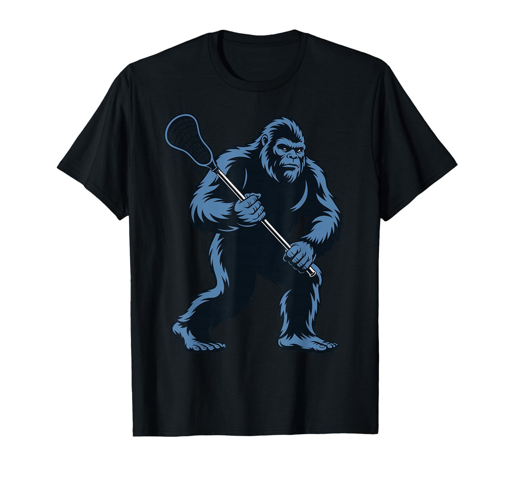 Bigfoot Lacrosse Sasquatch Lax T-Shirt - Minimalist Print Men Women - T-Shirt, Sweatshirt, Hoodie