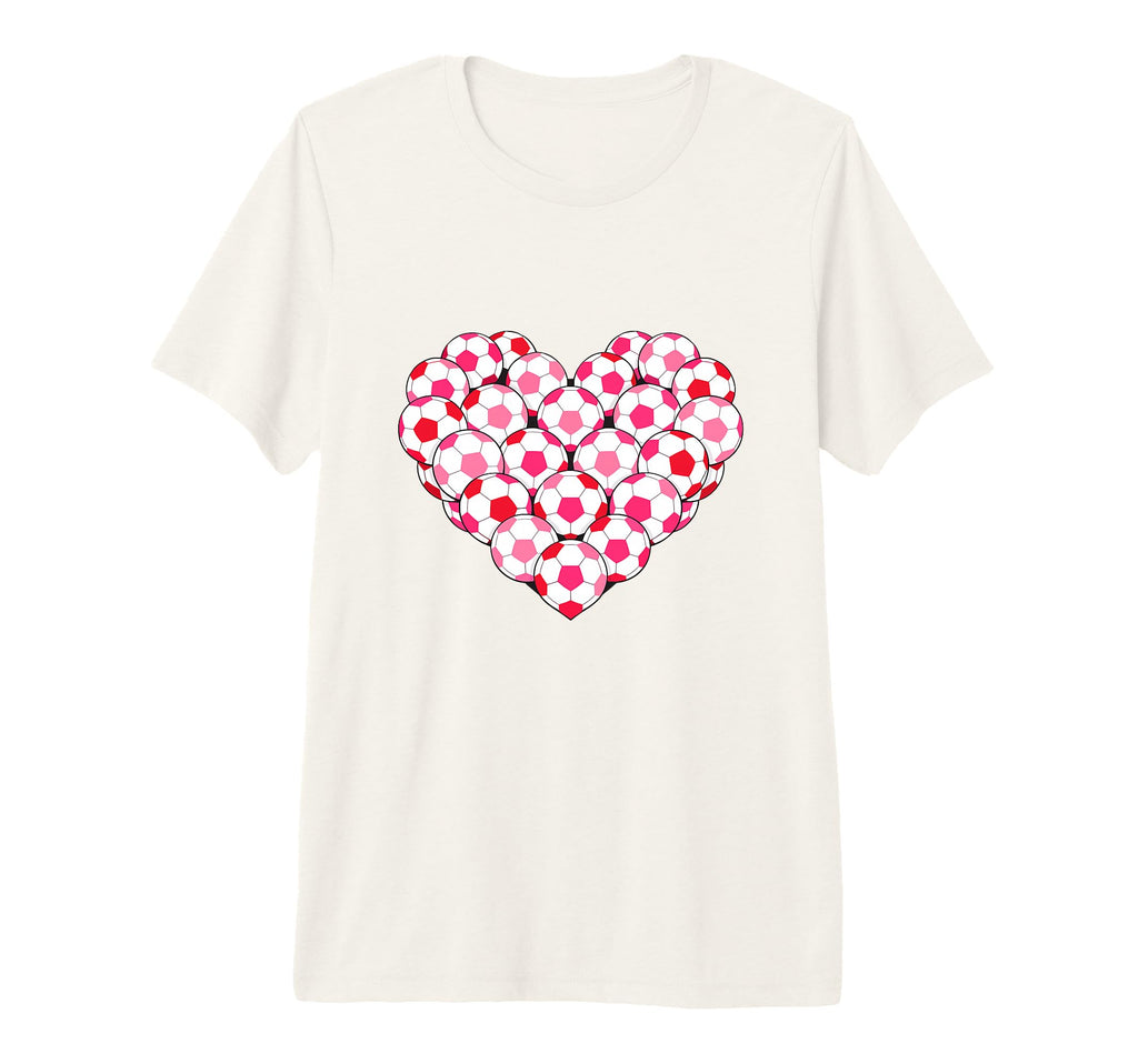 Heart Shaped Soccer Ball Art Tri Blend T-Shirt - Novelty Apparel Men Women - T-Shirt, Sweatshirt, Hoodie