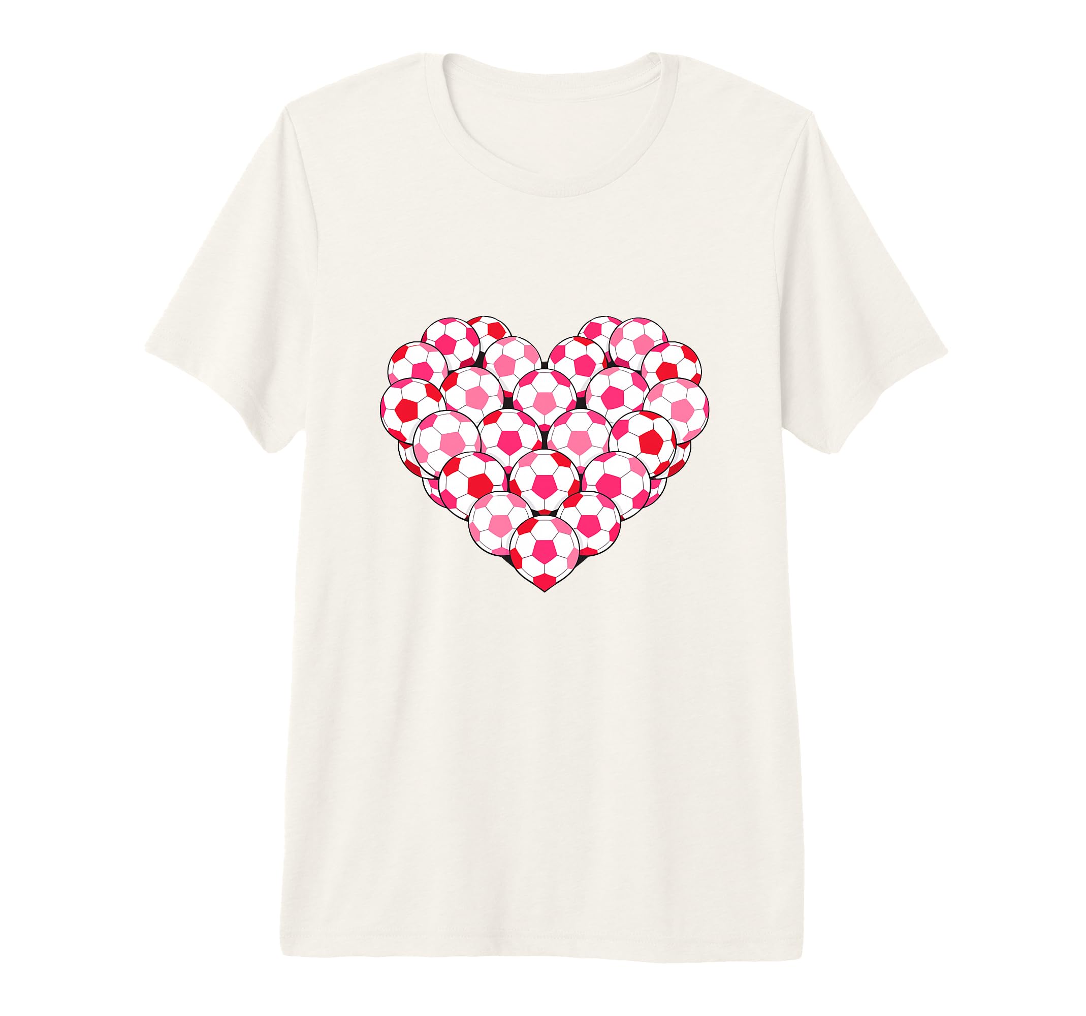 Heart Shaped Soccer Ball Art Tri Blend T-Shirt - Novelty Apparel Men Women - T-Shirt, Sweatshirt, Hoodie