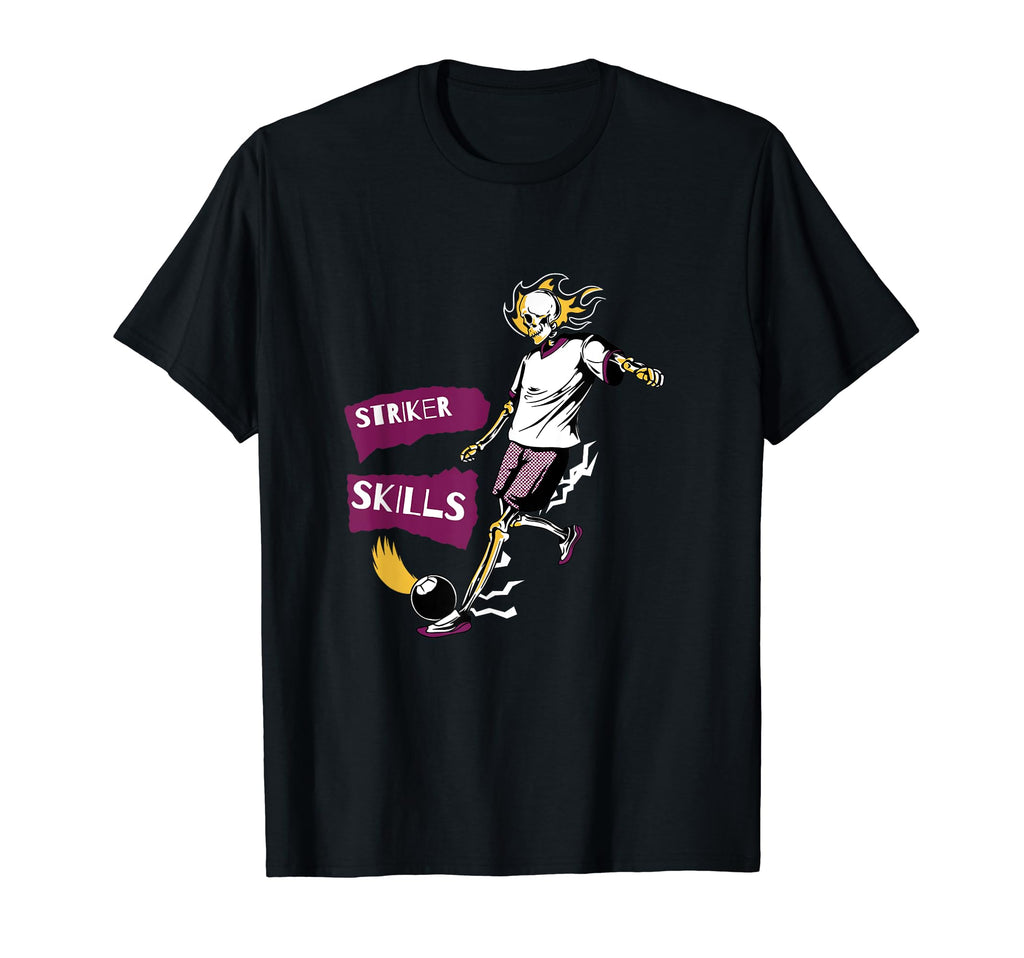 Striker Skills Soccer Skeleton T-Shirt - Aesthetic Graphic Men Women - T-Shirt, Sweatshirt, Hoodie