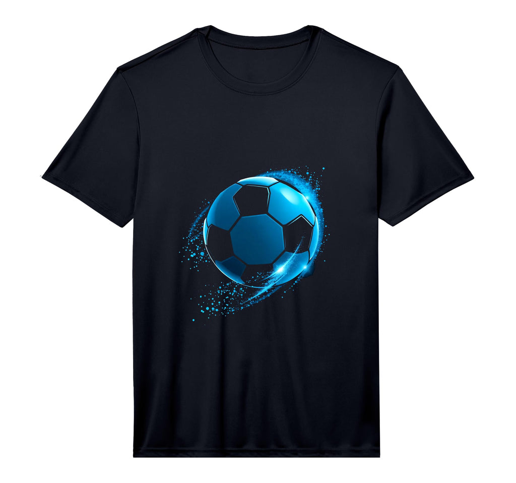 Dynamic Blue Soccer Ball T-Shirt - Casual Everyday Wear Men Women - T-Shirt, Sweatshirt, Hoodie