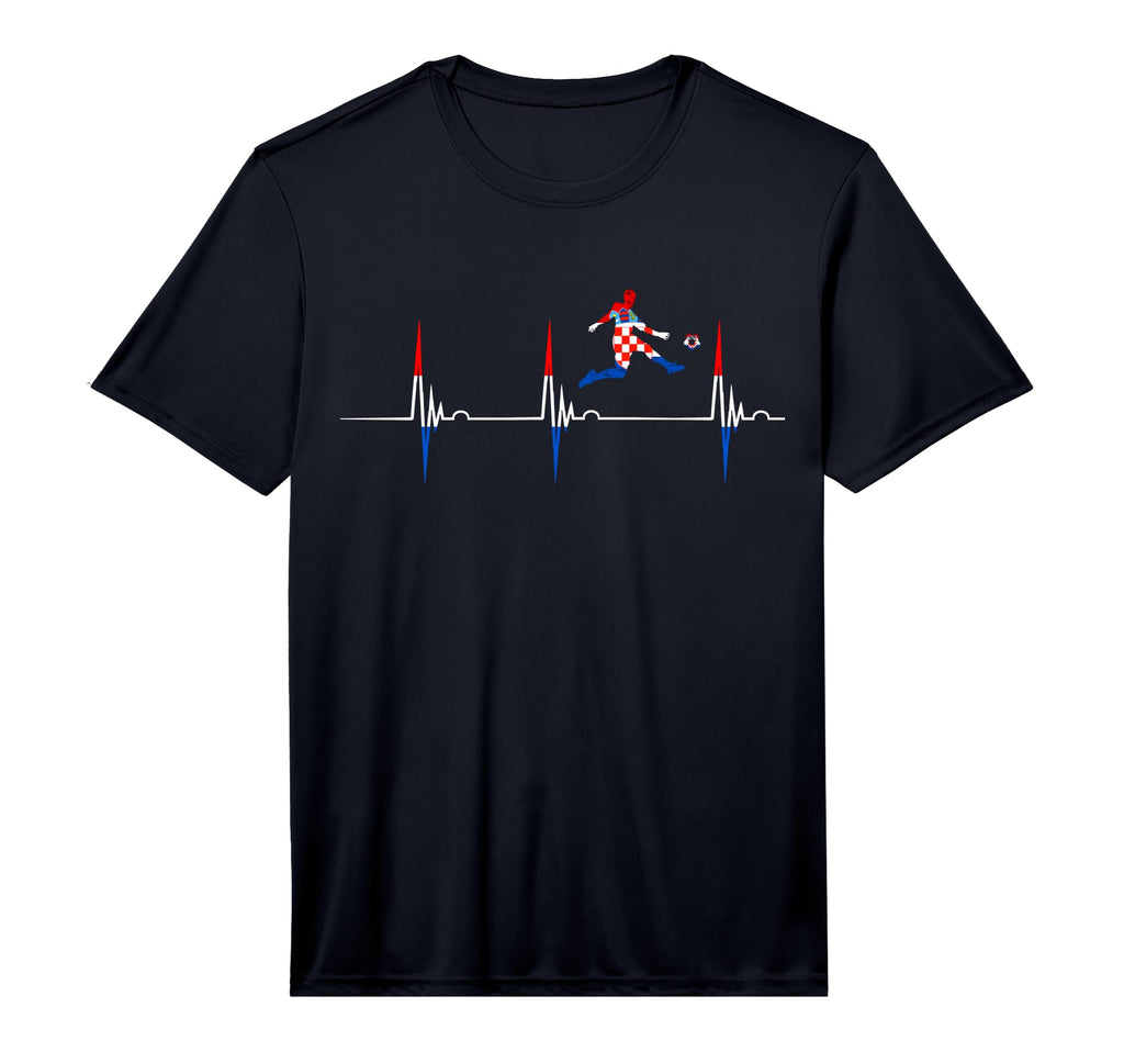 Croatian Pride Heartbeat Ekg Pulse T-Shirt - Fun Novelty Design Unisex - T-Shirt, Sweatshirt, Hoodie