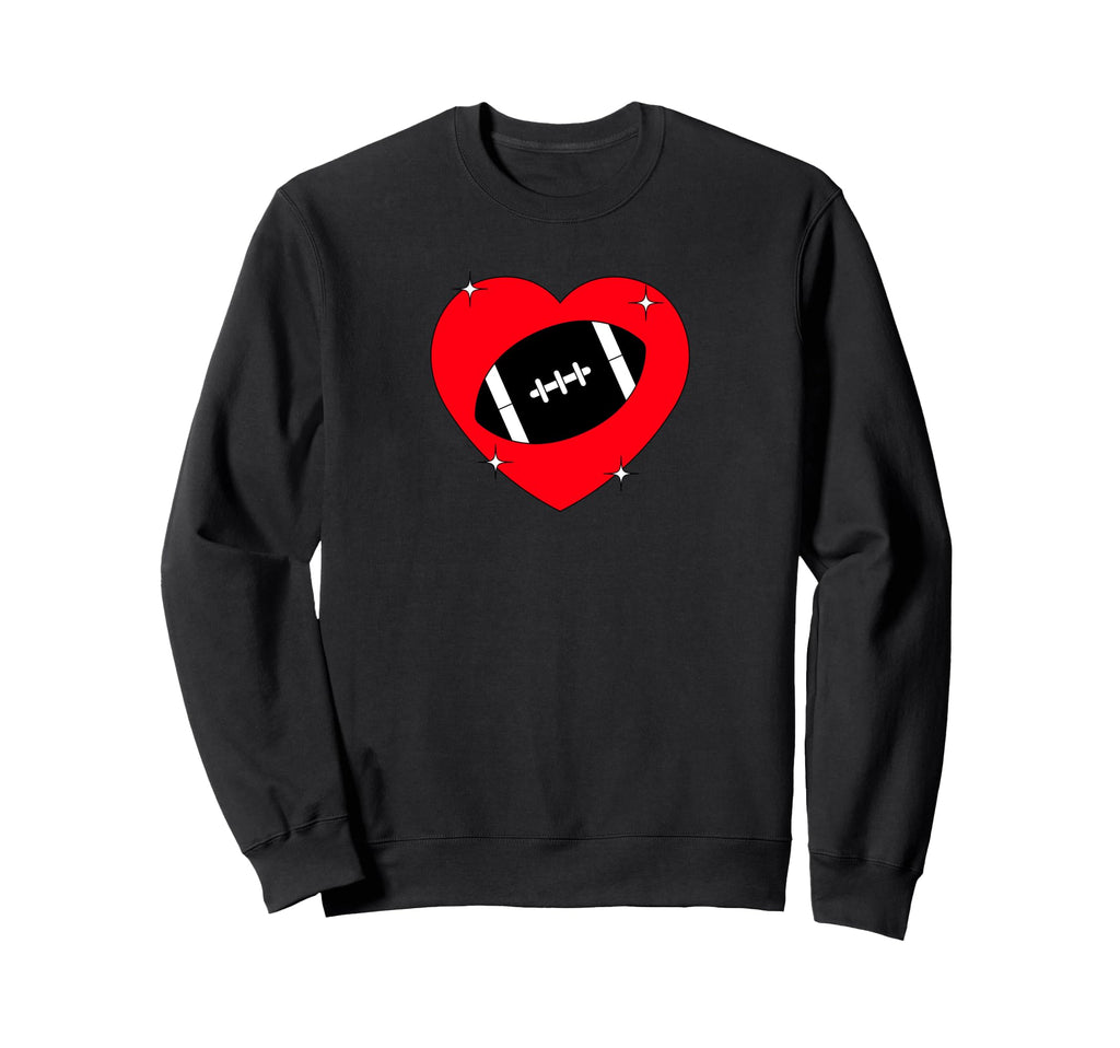 I Love Football I Heart Football Sweatshirt - Aesthetic Graphic Unisex - T-Shirt, Sweatshirt, Hoodie