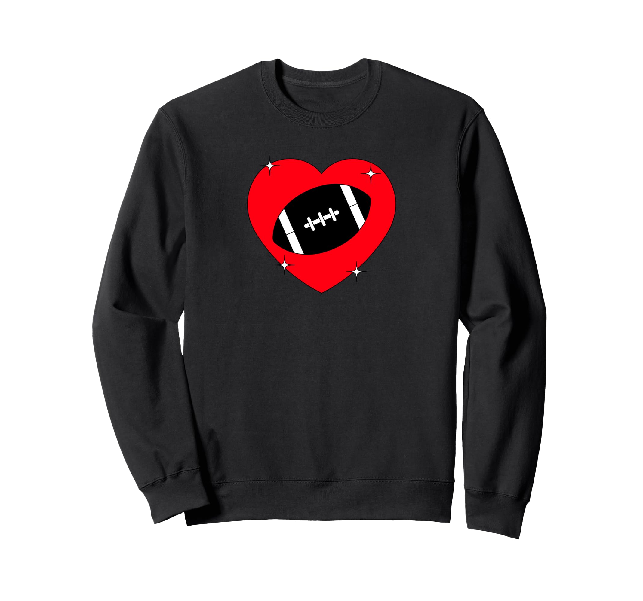 I Love Football I Heart Football Sweatshirt - Aesthetic Graphic Unisex - T-Shirt, Sweatshirt, Hoodie