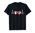 Peru Usa Heartbeat Flag American T-Shirt - Streetwear Style for Adults - T-Shirt, Sweatshirt, Hoodie