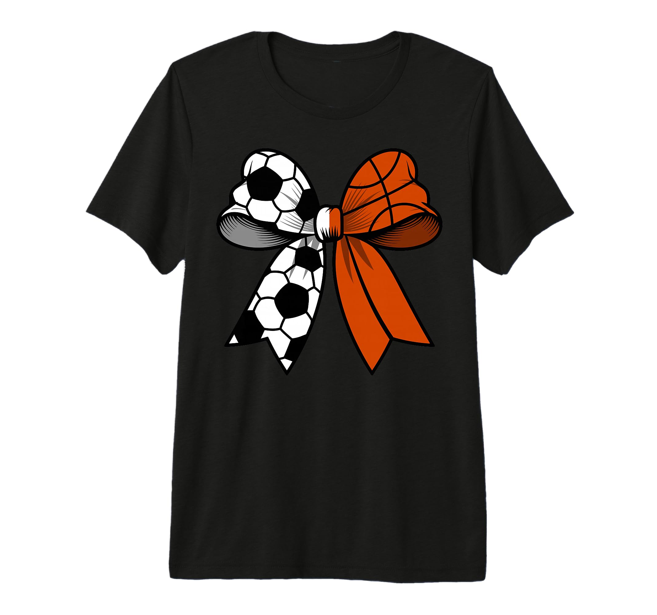 Soccer Basketball Coquette Bow Funny Soccer T-Shirt - Graphic Print Unisex - T-Shirt, Sweatshirt, Hoodie