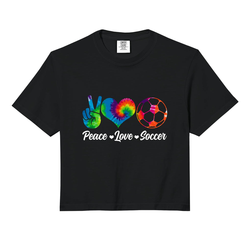 Soccer Tie Dye Peace Love Soccer T-Shirt - Minimalist Print Men Women - T-Shirt, Sweatshirt, Hoodie