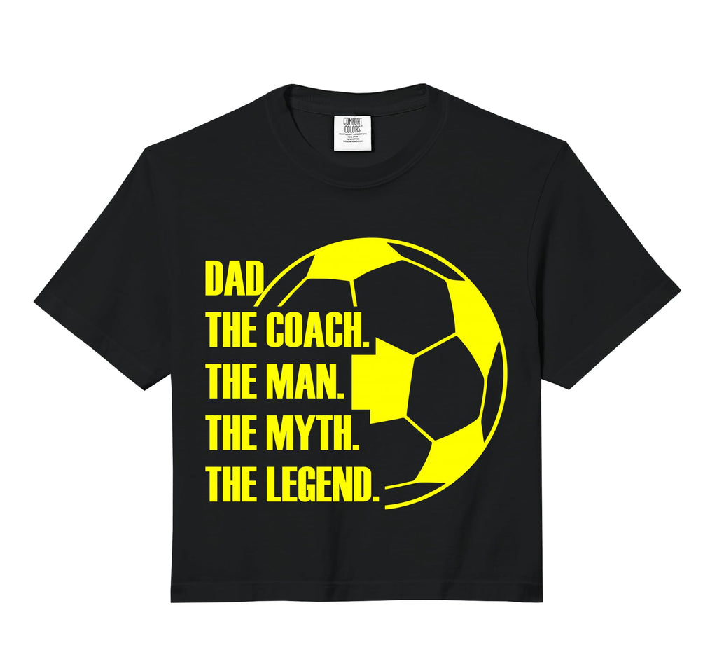 Dad Coach Myth Legend Soccer Dad Gift Hoodie - Trendy Graphic for Adults - T-Shirt, Sweatshirt, Hoodie