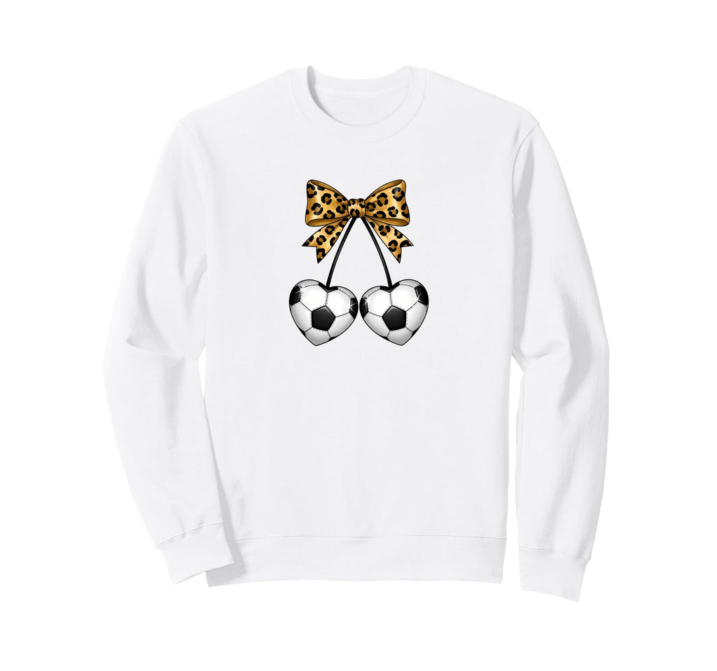 Soccer Coquette Leopard Sweatshirt - Casual Everyday Wear for Adults - T-Shirt, Sweatshirt, Hoodie