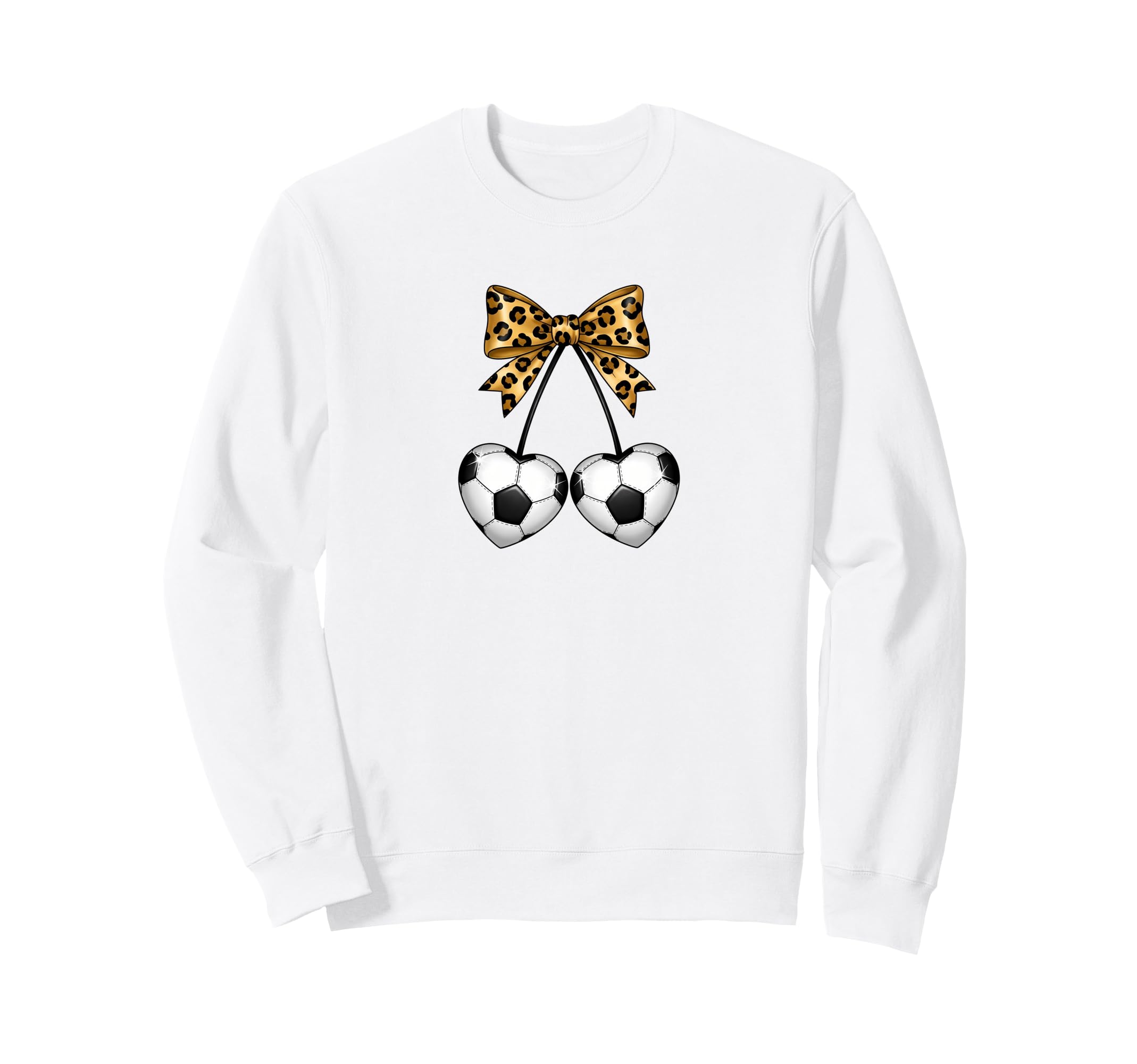 Soccer Coquette Leopard Sweatshirt - Casual Everyday Wear for Adults - T-Shirt, Sweatshirt, Hoodie