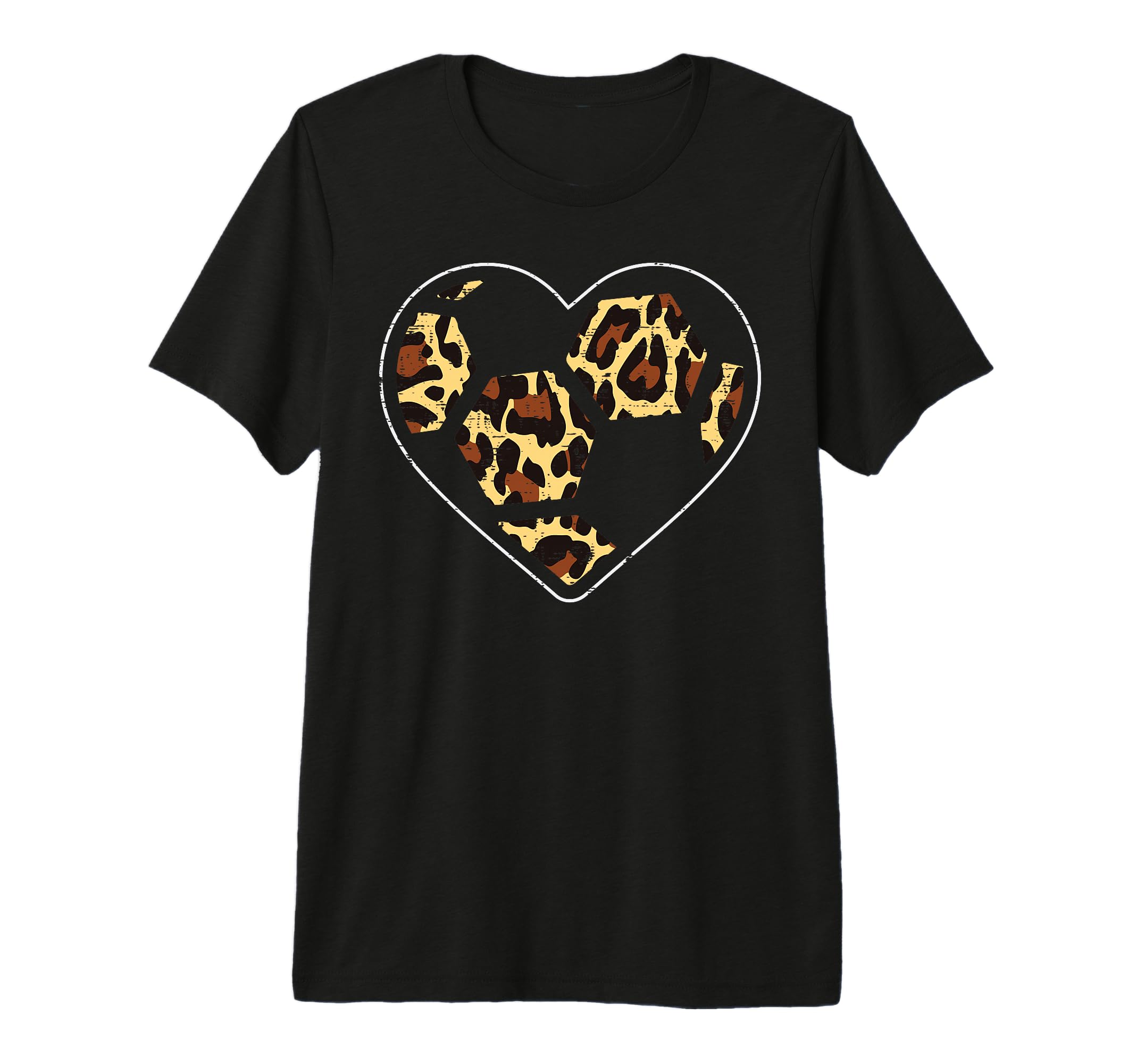 Soccer Ball Heart Leopard Football T-Shirt - Minimalist Print for Adults - T-Shirt, Sweatshirt, Hoodie