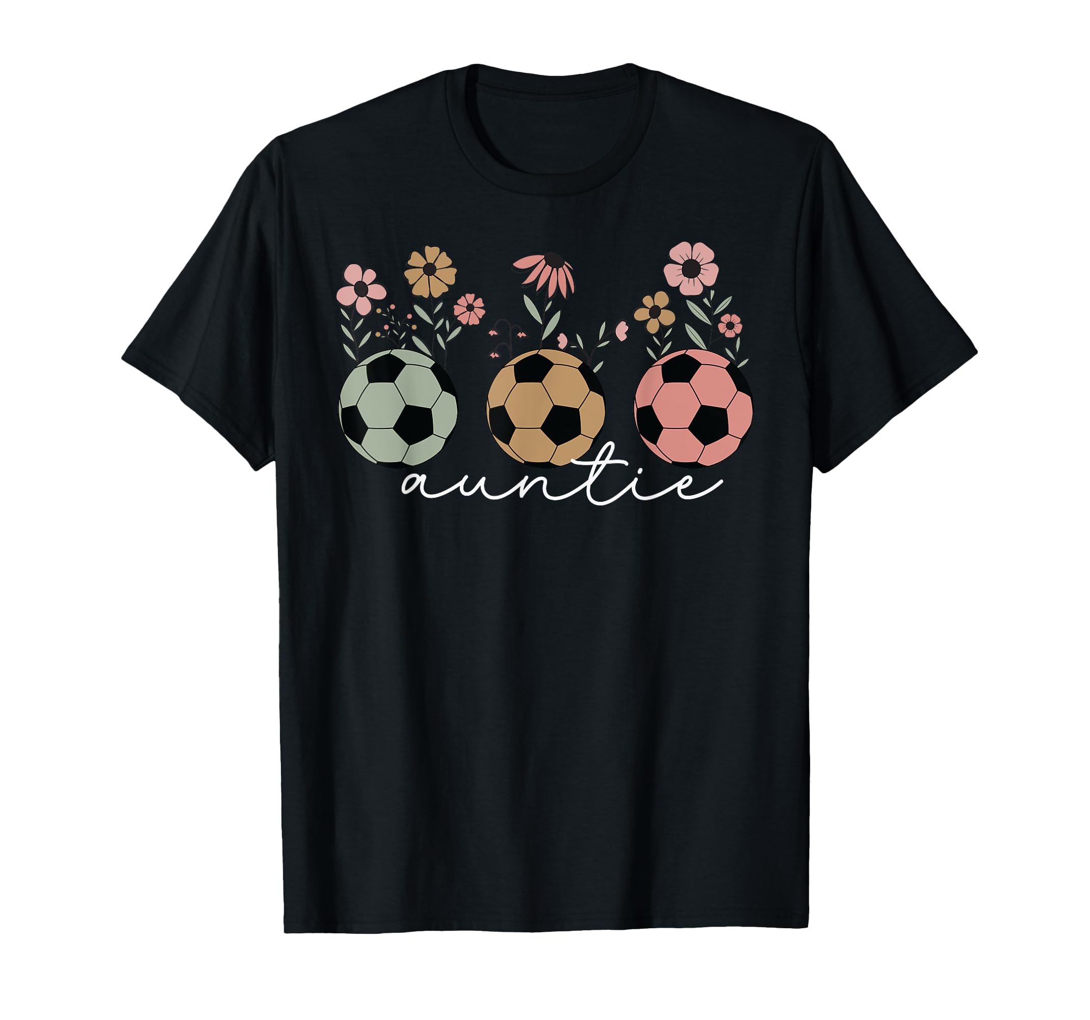 Soccer Auntie Aunt Floral Wildflower T-Shirt - Aesthetic Graphic Men Women - T-Shirt, Sweatshirt, Hoodie