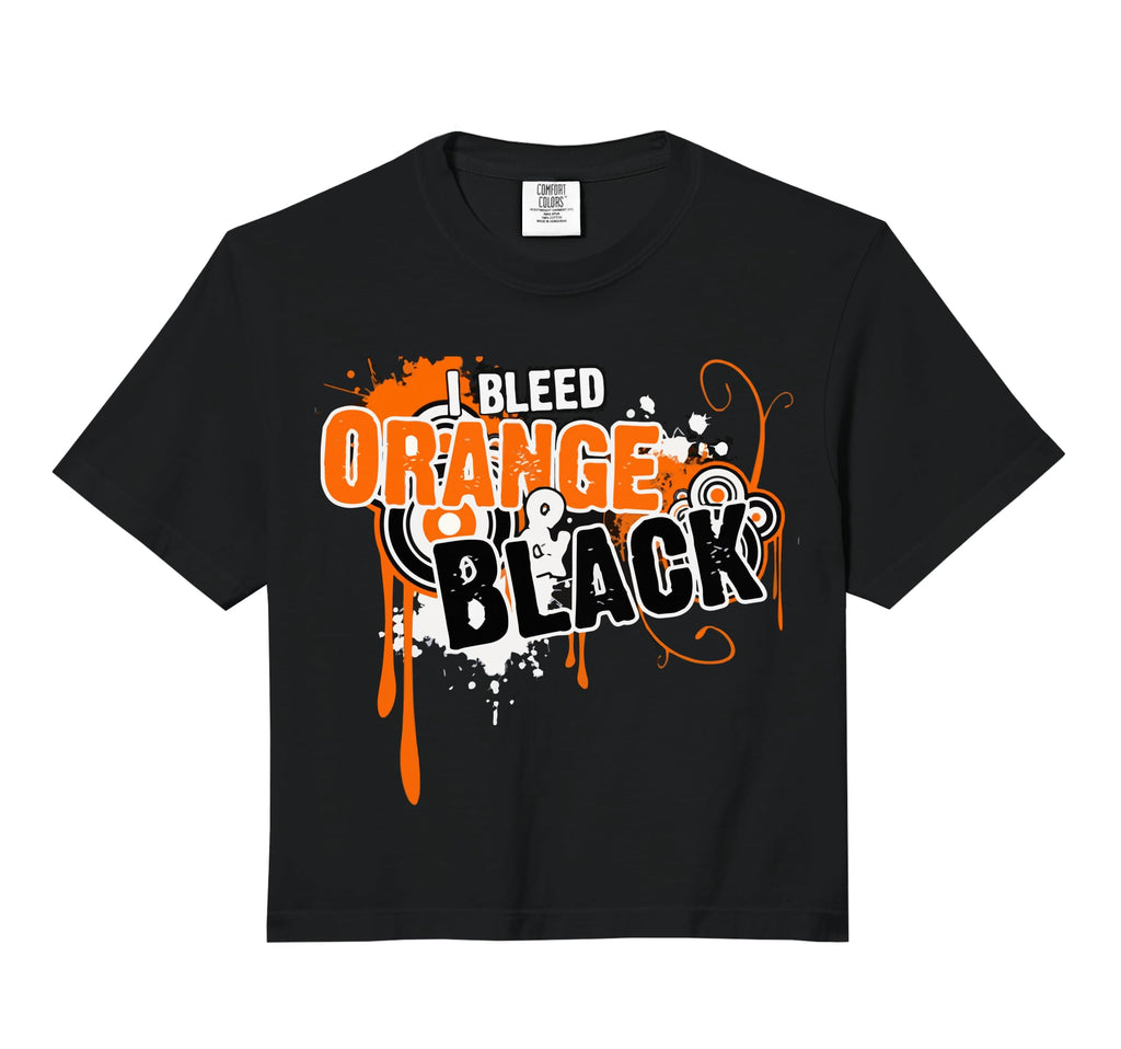 I Bleed Black Orange Sports Team T-Shirt - Custom Art Print for Adults - T-Shirt, Sweatshirt, Hoodie