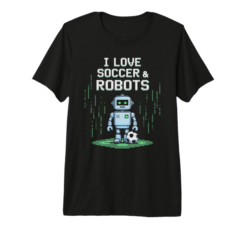 Kawaii Love Soccer Robots Just Who T-Shirt - Custom Art Print for Adults - T-Shirt, Sweatshirt, Hoodie