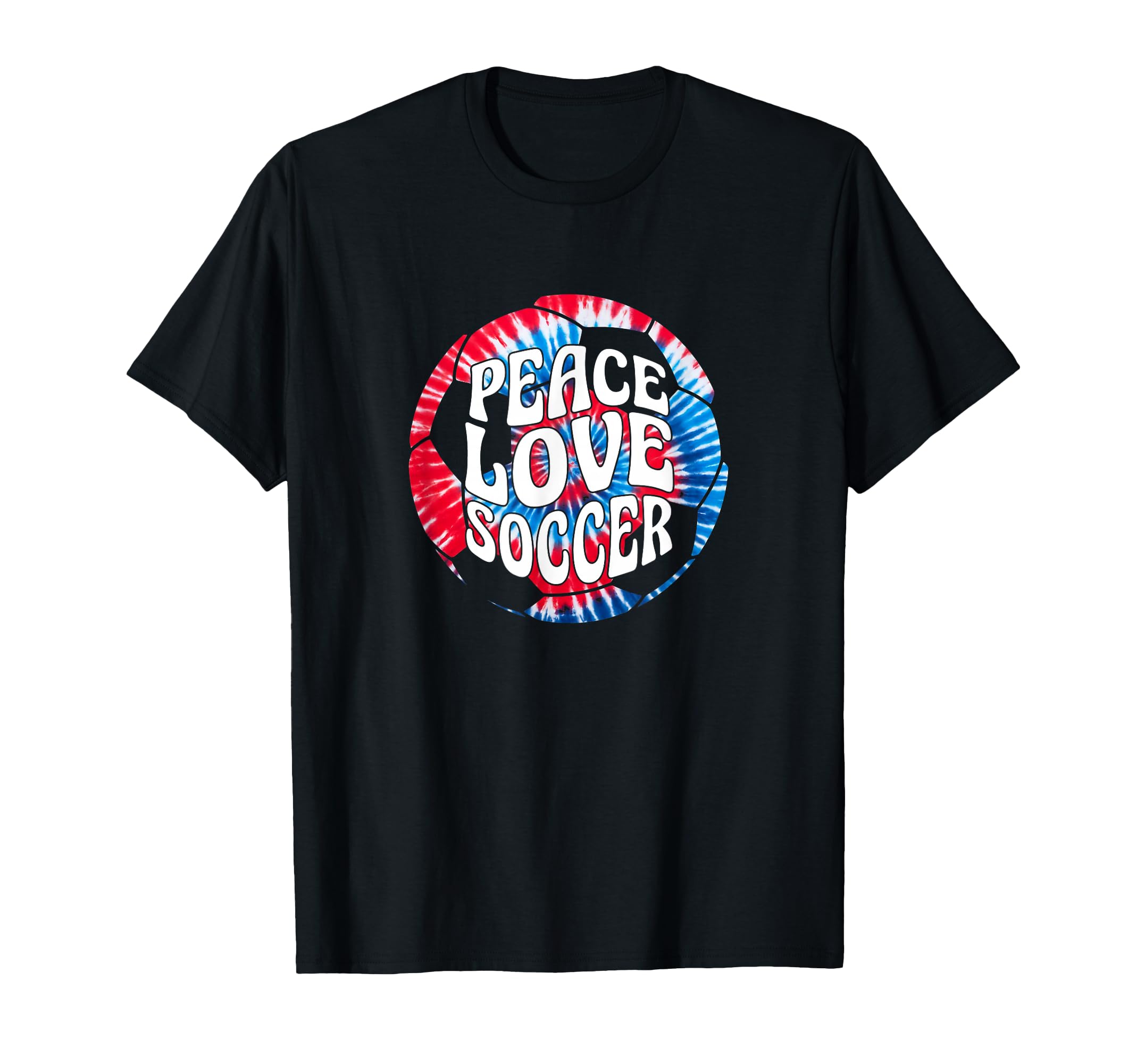 Peace Love Soccer Tie Dye Hippie T-Shirt - Custom Art Print for Adults - T-Shirt, Sweatshirt, Hoodie