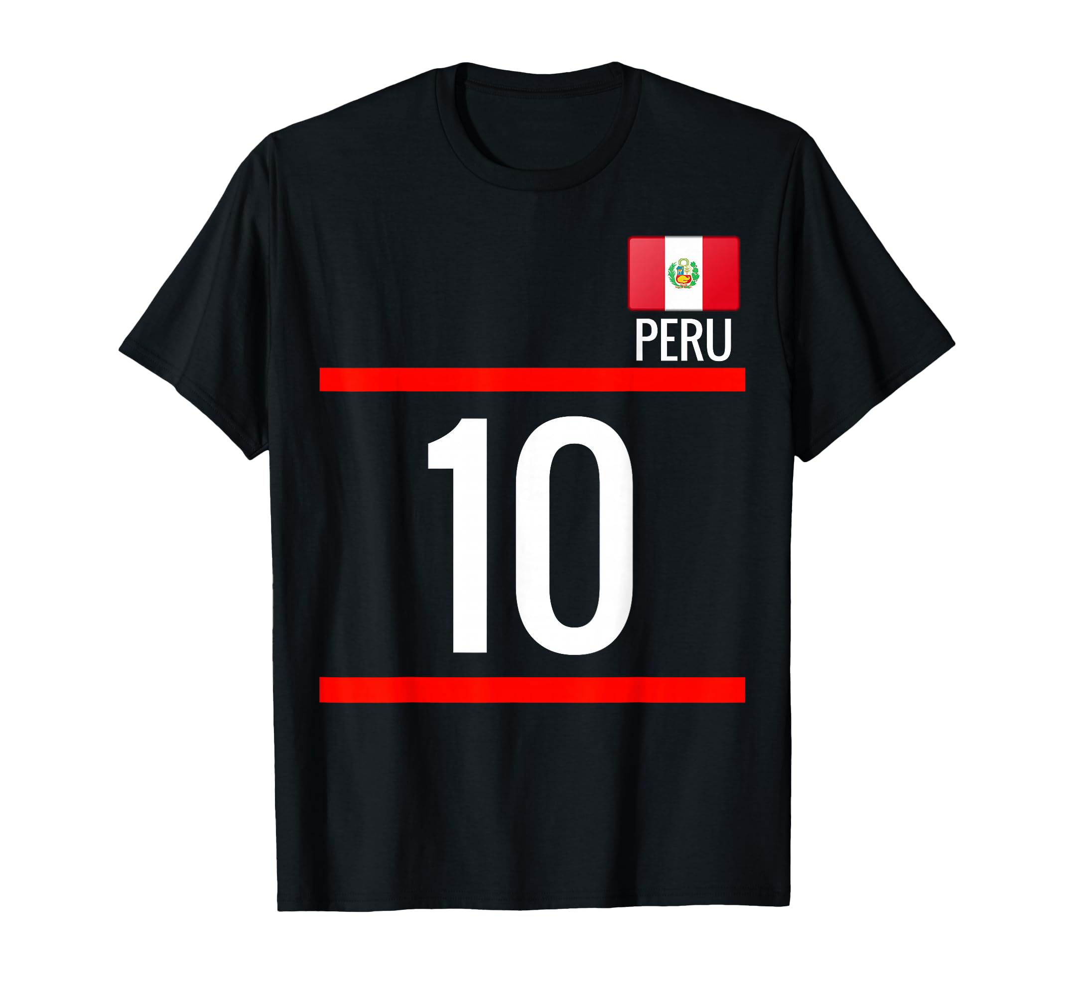 Peru Soccer Peruvian Football Futbol 10 T-Shirt - Trendy Graphic Unisex - T-Shirt, Sweatshirt, Hoodie