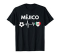 Mejico Flag Heartbeat Soccer T-Shirt - Casual Everyday Wear Unisex - T-Shirt, Sweatshirt, Hoodie