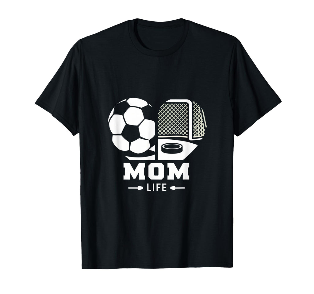 Mom Life Heart Funny Soccer T-Shirt - Casual Everyday Wear for Adults - T-Shirt, Sweatshirt, Hoodie