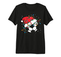 Soccer Ball Santa Hat Lights Coach T-Shirt - Trendy Graphic for Adults - T-Shirt, Sweatshirt, Hoodie