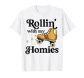 Roller Skating Rollin My Homies T-Shirt - Graphic Print for Adults - T-Shirt, Sweatshirt, Hoodie