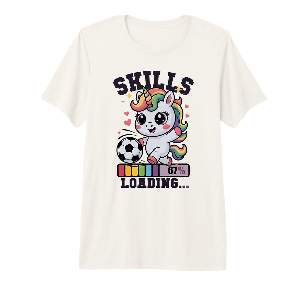 Soccer Unicorn 67 Skills Loading T-Shirt - Fun Novelty Design for Adults - T-Shirt, Sweatshirt, Hoodie