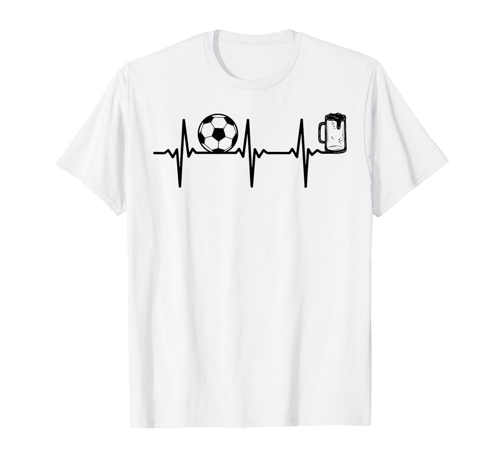 Soccer Heartbeat Beer Soccer T-Shirt - Casual Everyday Wear for Adults - T-Shirt, Sweatshirt, Hoodie