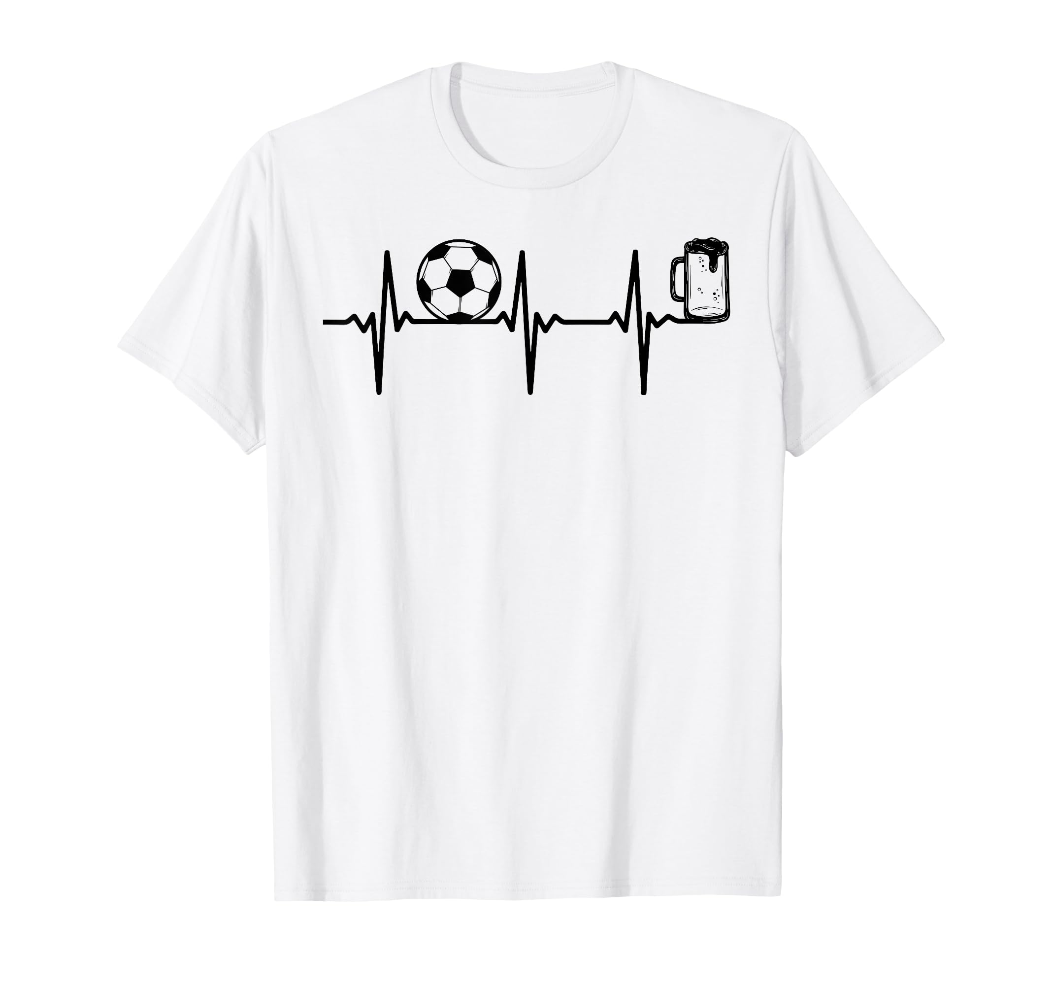 Soccer Heartbeat Beer Soccer T-Shirt - Casual Everyday Wear for Adults - T-Shirt, Sweatshirt, Hoodie