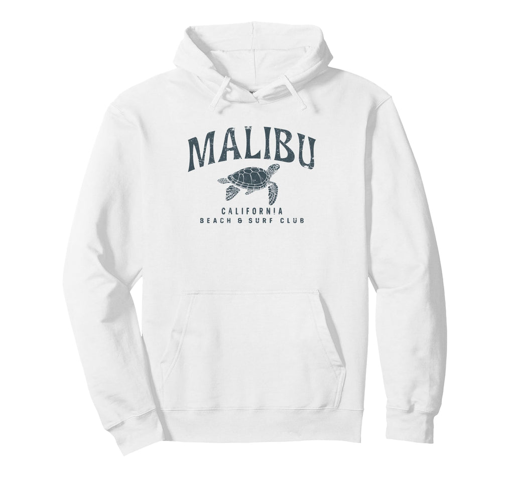 Malibu California Beach Surf Club Coastal Hoodie - Unique Graphic Unisex - T-Shirt, Sweatshirt, Hoodie