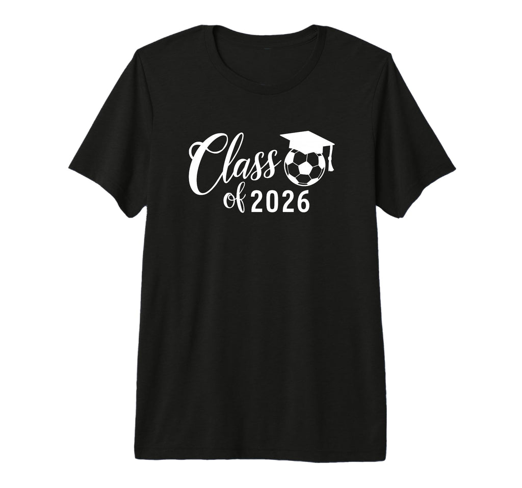 Senior Class 2026 Graduate 2025 Soccer T-Shirt - Trendy Graphic for Adults - T-Shirt, Sweatshirt, Hoodie