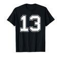 Number 13 Baseball Football Soccer T-Shirt - Streetwear Style for Adults - T-Shirt, Sweatshirt, Hoodie