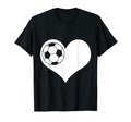 White Heart And Soccer Ball Lover T-Shirt - Trendy Graphic for Adults - T-Shirt, Sweatshirt, Hoodie
