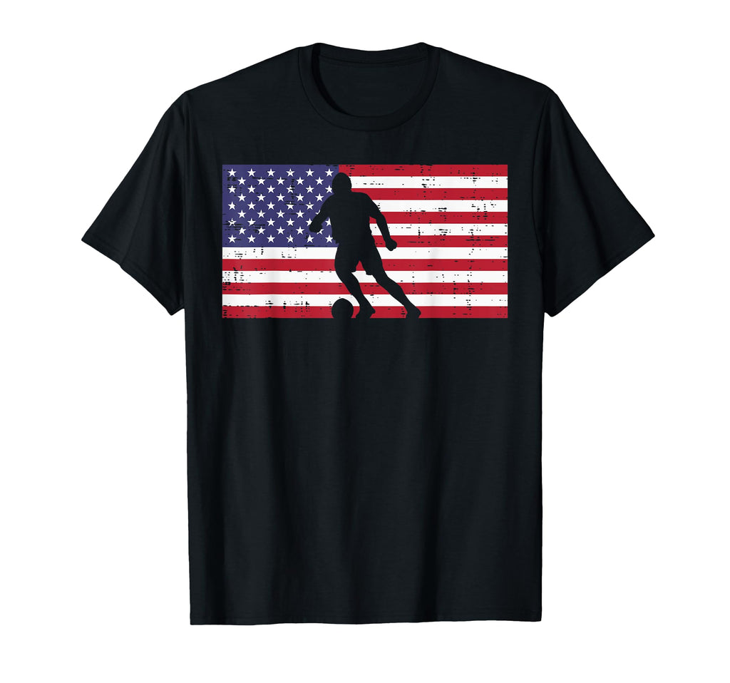 American Flag Soccer Silhouette T-Shirt - Custom Art Print Men Women - T-Shirt, Sweatshirt, Hoodie