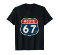 Road Trip Route 67 Highway Shield T-Shirt - Aesthetic Graphic Men Women - T-Shirt, Sweatshirt, Hoodie