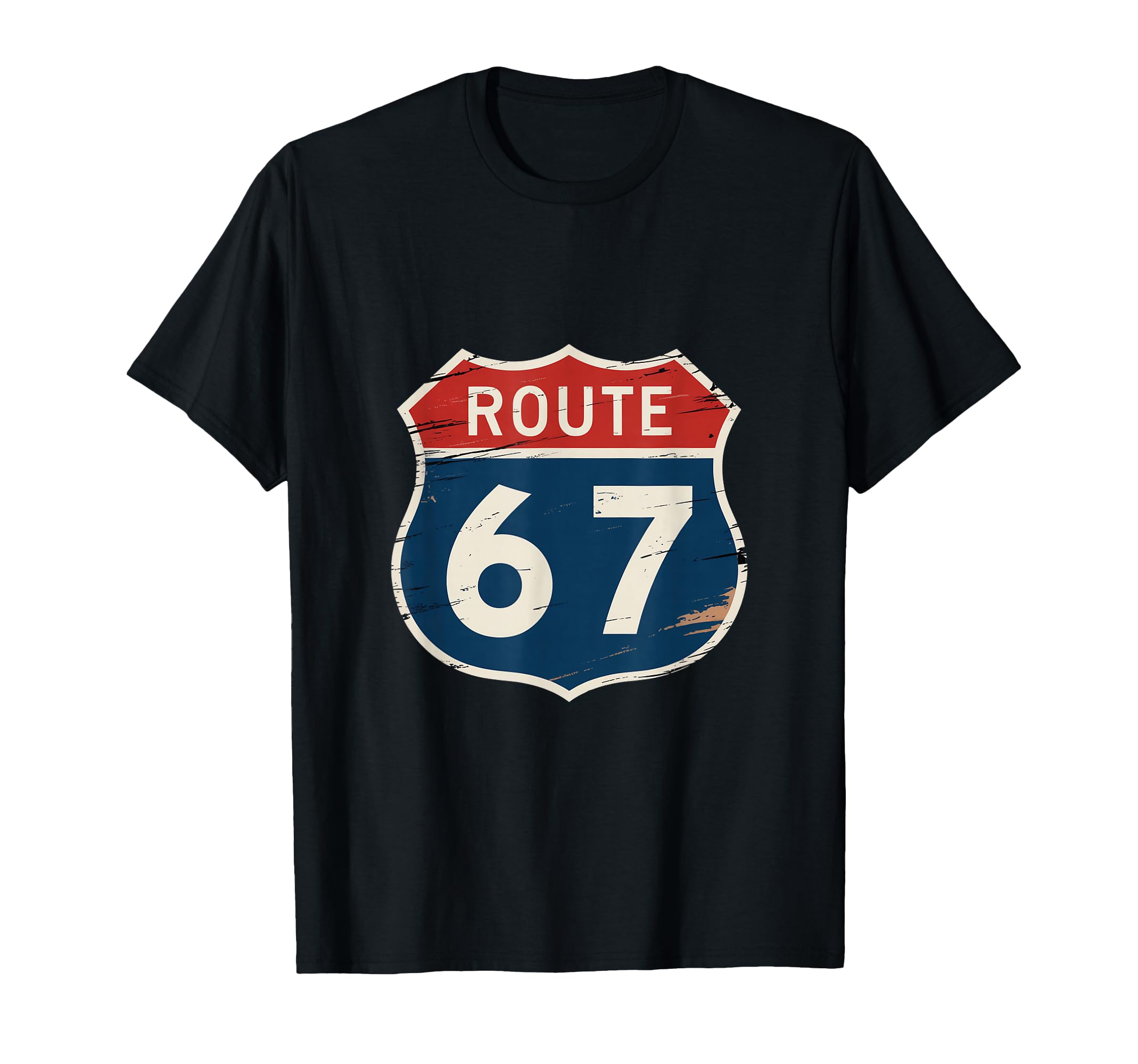 Road Trip Route 67 Highway Shield T-Shirt - Aesthetic Graphic Men Women - T-Shirt, Sweatshirt, Hoodie