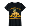 Rollerskate Funny Runs Jesus And T-Shirt - Aesthetic Graphic for Adults - T-Shirt, Sweatshirt, Hoodie