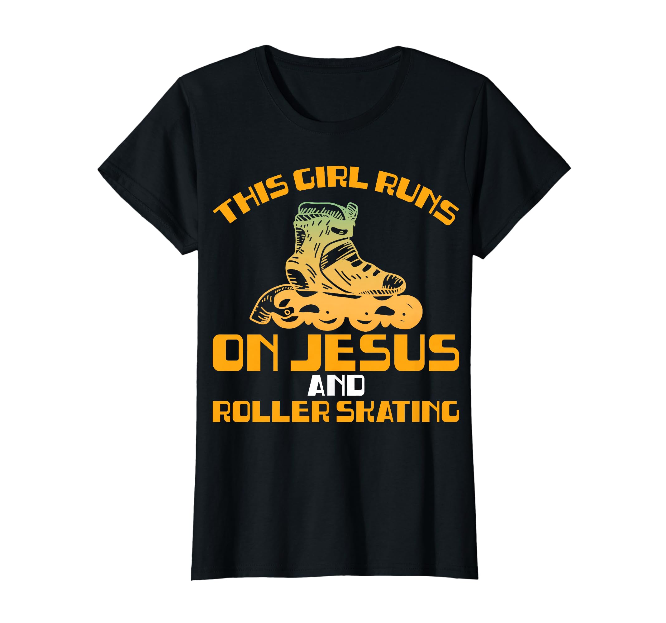 Rollerskate Funny Runs Jesus And T-Shirt - Aesthetic Graphic for Adults - T-Shirt, Sweatshirt, Hoodie