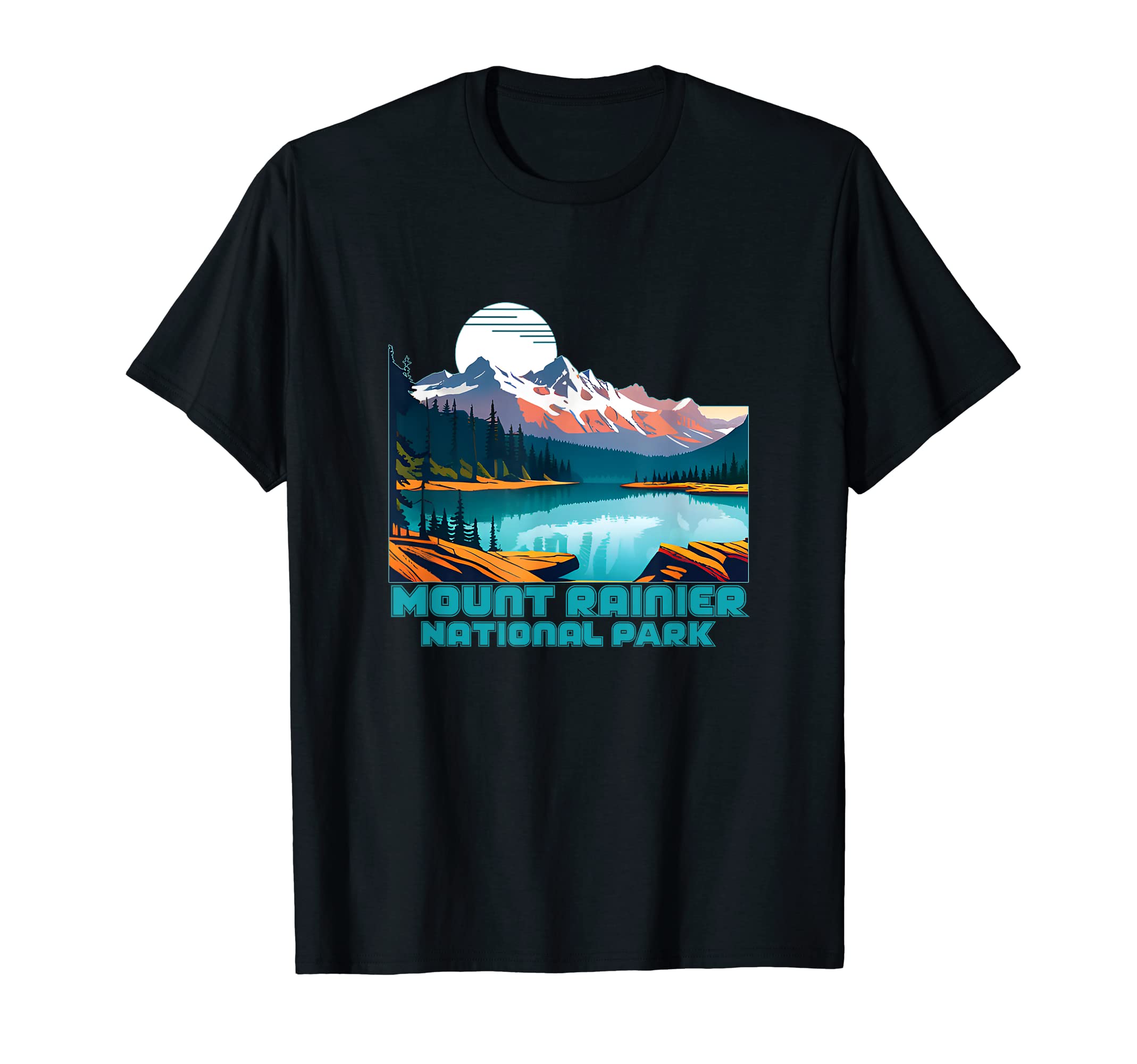 Mount Rainier National Park Souvenir T-Shirt - Custom Art Print Unisex - T-Shirt, Sweatshirt, Hoodie