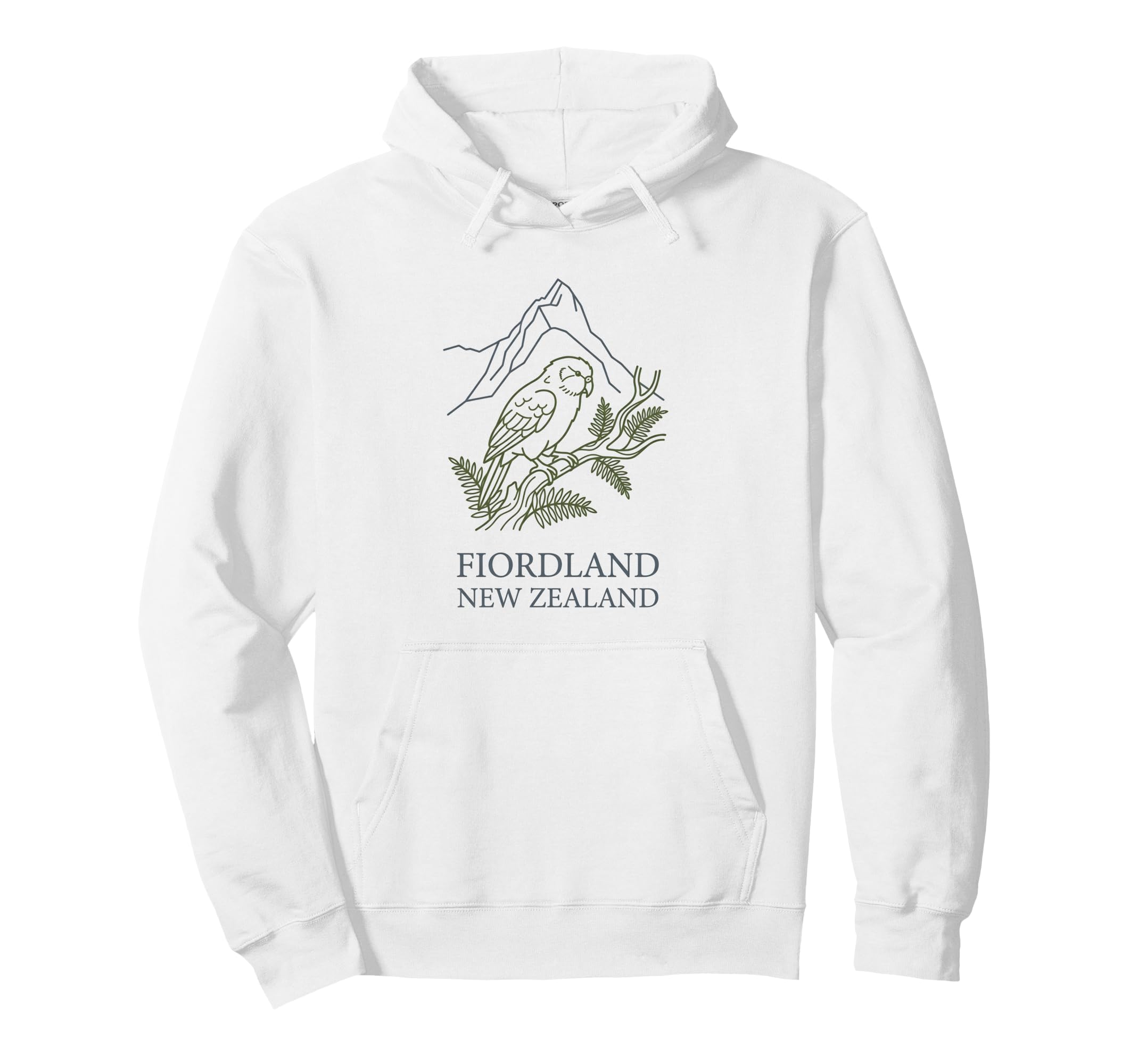 Fiordland New Zealand Kiwi Bird Mountain Hoodie - Trendy Graphic Men Women - T-Shirt, Sweatshirt, Hoodie