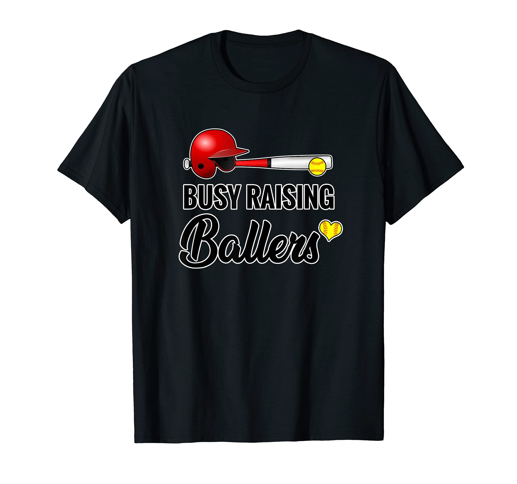 Busy Raising Ballers Softball Tops T-Shirt - Minimalist Print Men Women - T-Shirt, Sweatshirt, Hoodie